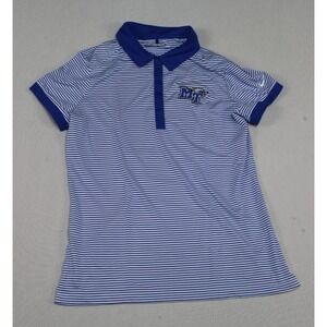 Nike Golf Women Blue Polo Shirt Button Collared Short Sleeve Size Medium